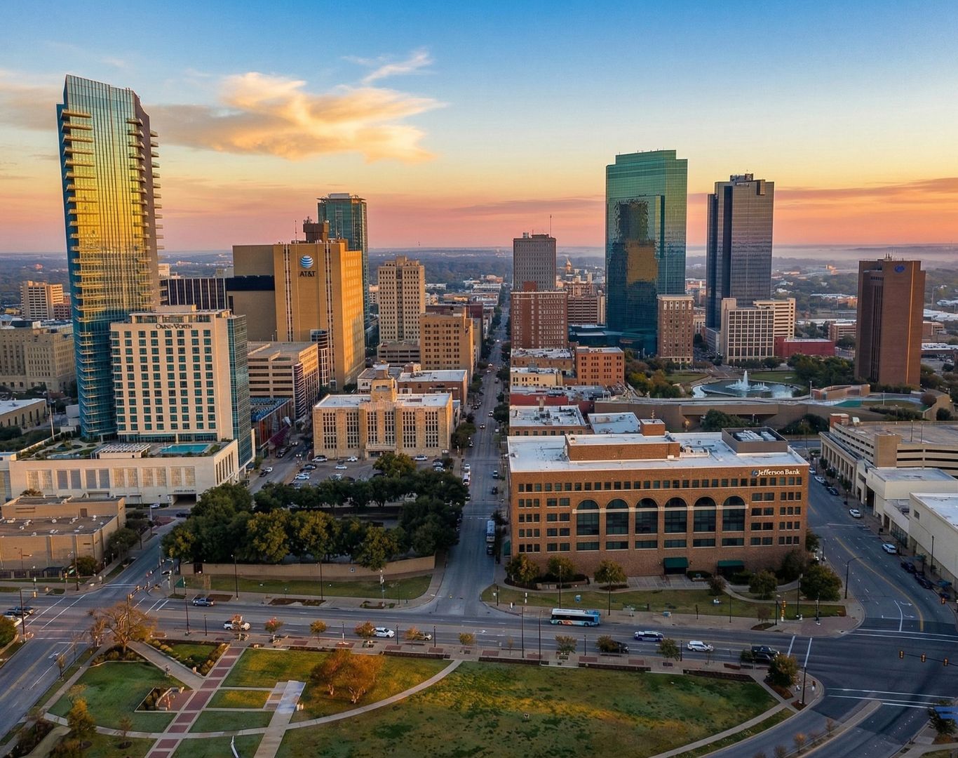 The skyline of Fort Worth, TX